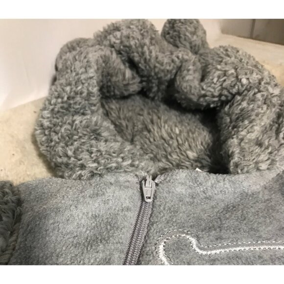 Koala Baby Baby Bear Fleece Bunting Romper Hooded & Ears 0-3M Gray Footed - Picture 5 of 8